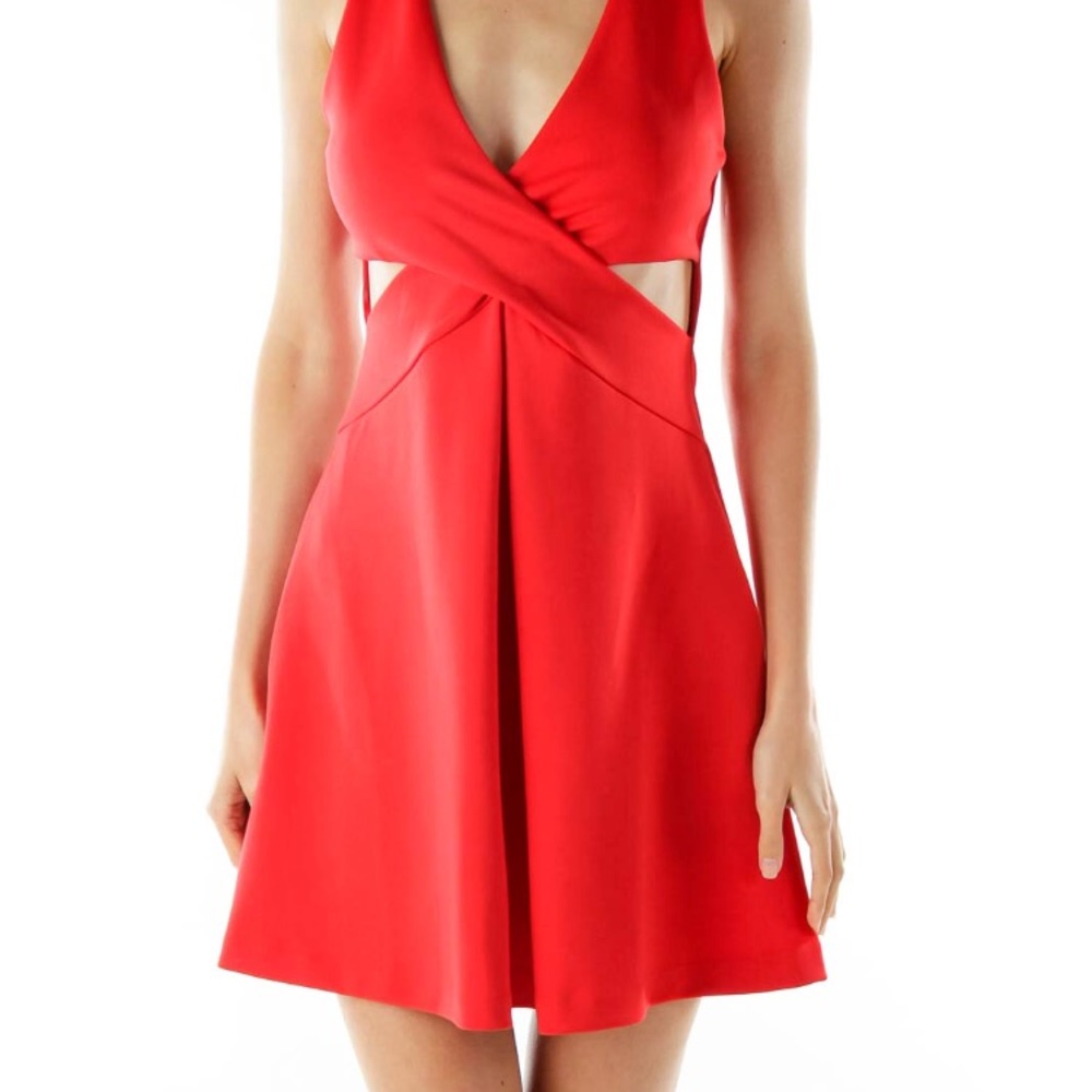 Red cocktail dress. Express.
